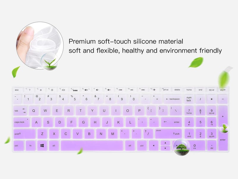 imComor Keyboard Cover for HP Laptop 15-db 15-dw 15-dy 15-da 15-ef 15-bs/bw 15-ef 15t 15z 15.6" 15-db0011dx 15-dy1043dx/dy1051wm 15-dw0037wm/dw1083wm 15-ef1001ds, HP 17-by/bs/ca 17.3 Keyboard Cover, Purple - Image 5